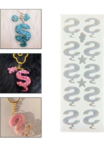 Epoksi Çoklu Silikon Kalıp Ş Harfi Anahtarlık Reçine Seri Döküm Kalıbı 4 cm 10 Lu