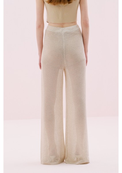 Geniş Paça Triko Pantolon Naturel Y2571008_069 fiyatları