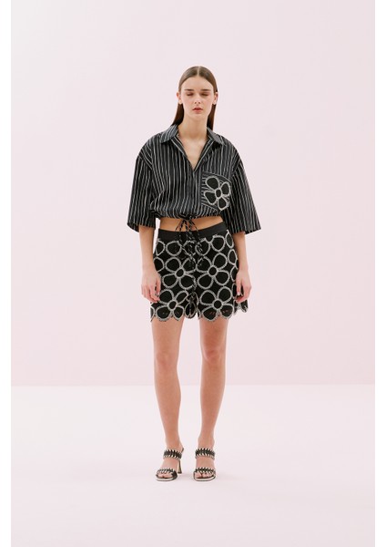 Çizgili Poplin Gömlek Siyah-Beyaz Y2513513_0856 modelleri