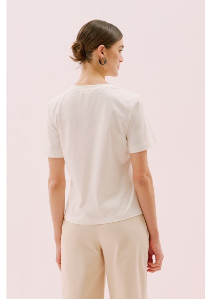 Bisiklet Yaka Kısa Kol Örme T-Shirt Bej Y2523832_024 fiyatları