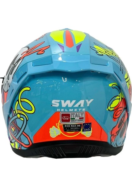 Kask Sway Sw 867 Gamer Gloss Blue Full Face