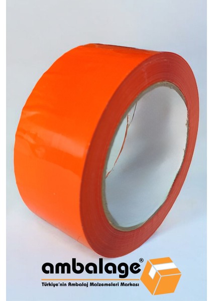 6 Adet Turuncu Koli Bandı 45MM x 100M Renkli Hotmelt Koli Bantı Koli Bant Renkli Bant