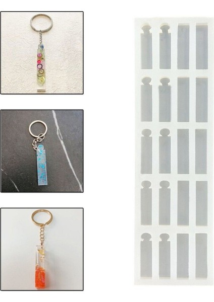 Epoksi Çoklu Silikon Kalıp I ve I Harfi Anahtarlık Reçine Seri Döküm Kalıbı 4 cm 10 Lu