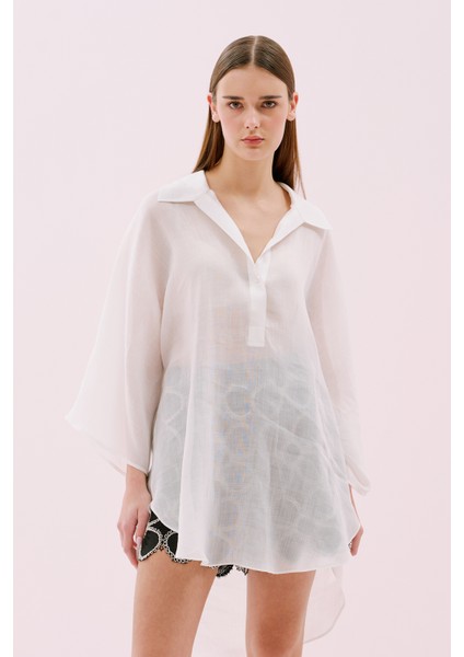 Yarasa Kol Keten Tunik Ekru Y2513303_049