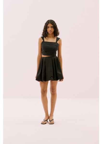 Poplin Mini Balon Etek Siyah Y2515055_001