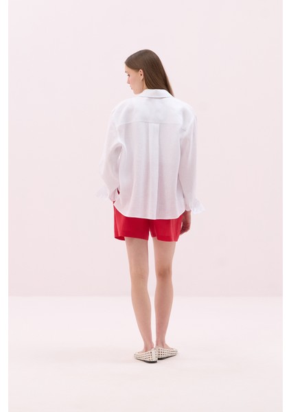 Klasik Uzun Kollu Keten Gömlek Beyaz Y2513517_002 modelleri