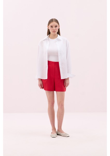 Klasik Uzun Kollu Keten Gömlek Beyaz Y2513517_002 fırsatları