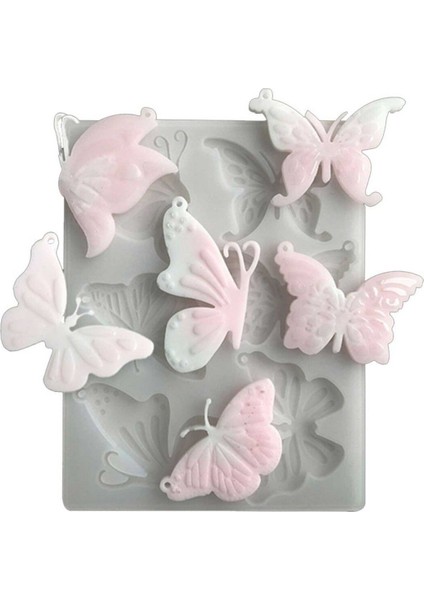 Epoksi Reçine Silikon Kalıp Çoklu Kelebek Figürleri Anahtarlık Kolye Kalıbı