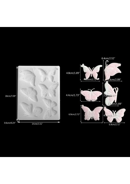 Epoksi Reçine Silikon Kalıp Çoklu Kelebek Figürleri Anahtarlık Kolye Kalıbı modelleri