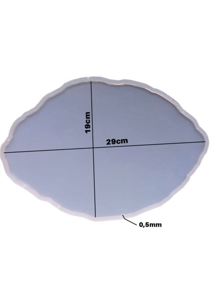 Epoksi Silikon Kalıp Yerli Oval Dalgalı Nişan ve Söz Tepsi Kalıbı Seti 2 Li