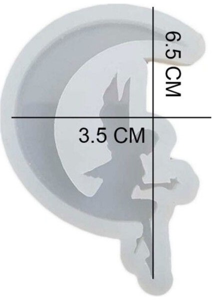 Epoksi Silikon Kalıp Anahtarlık Ay Perizi Kızı Kolye Kalıbı 3.5x6.5 cm