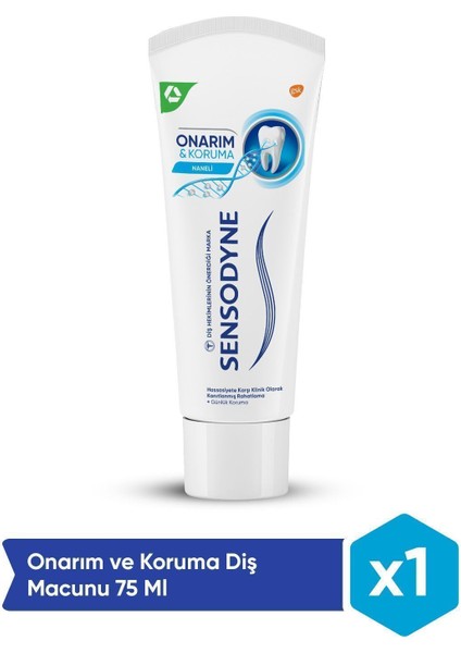 Onarım ve Koruma Naneli Diş Macunu Hassas Dişler İçin 75 ml Bebek Kullanımına Uygun