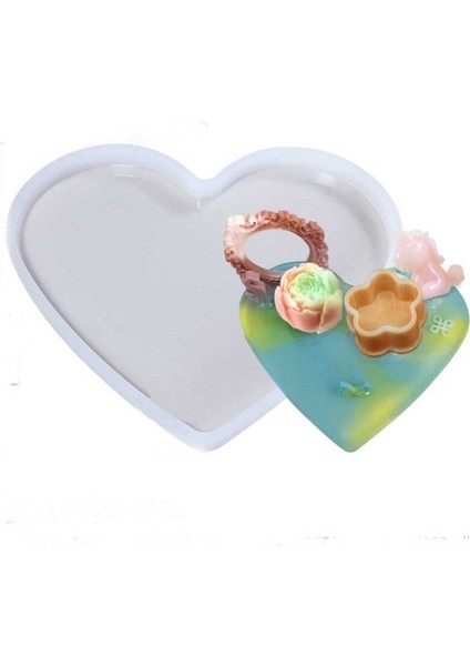 Epoksi Silikon Kalıp Küçük Kalp Tepsi Kalıbı 16X19 cm modelleri