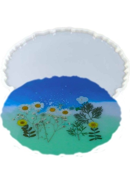 Epoksi Silikon Kalıp Oval Dalgalı Tepsi (Supla) Kalıbnı Yerli 25X33.5 cm fiyatları