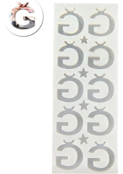 Epoksi Çoklu Silikon Kalıp Ğ Harfi Anahtarlık Reçine Seri Döküm Kalıbı 4 cm 10 Lu