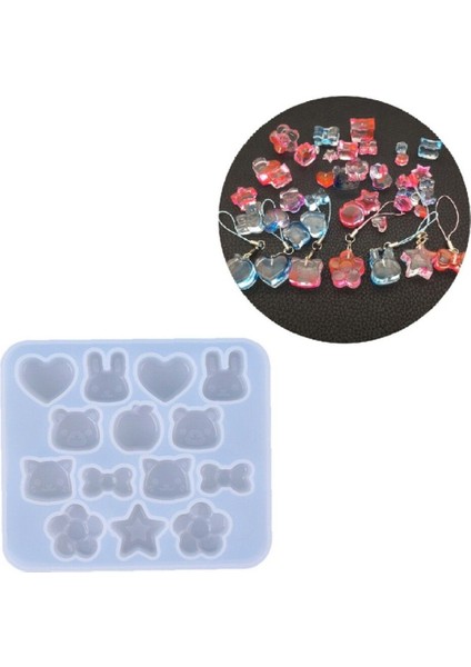 Epoksi Silikon Kalıp Çeşitli Mini Figürler Anahtarlık Kolye Kalıbı 14 Lü