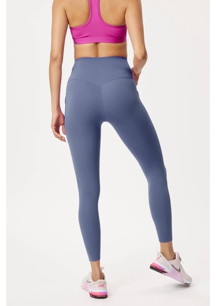 Dri Fit Universa High Rise 7/8 Length Kadın Yüksek Bel Lazer Kesim Toparlayıcı 2 Cepli Tayt Petrol Mavisi fiyatları