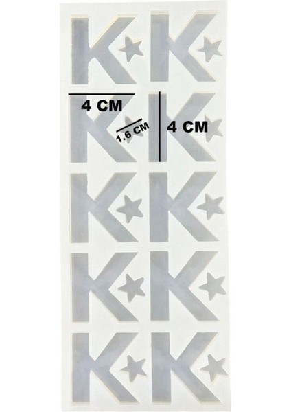 Epoksi Çoklu Silikon Kalıp K Harfi Anahtarlık Reçine Seri Döküm Kalıbı 4 cm 10 Lu modelleri