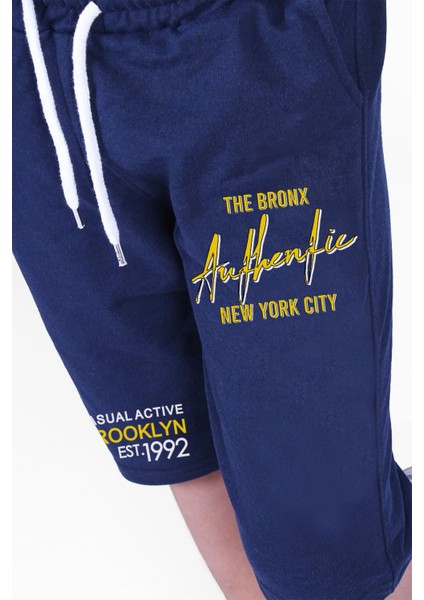 Authentic Broklyn Baskılı, Erkek Çocuk Kapri&şort
