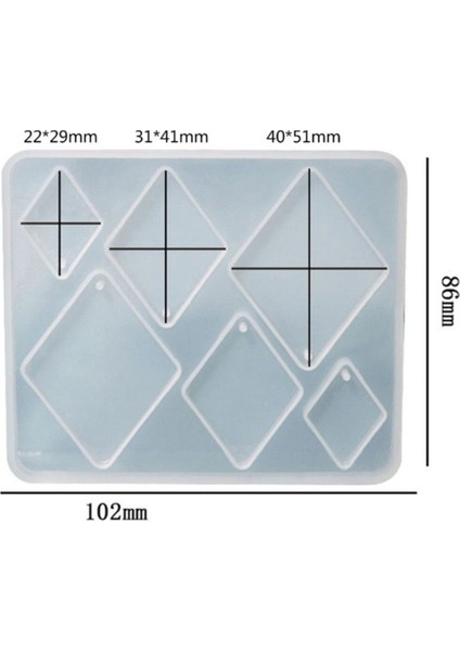 Epoksi Silikon Kalıp Çoklu Anahtarlık Geometrik Model Delikli Kolye Küpe Kalıbı fiyatları