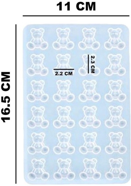 Kolye ve Reçine Epoksi Kalıbı 24 Lü Haribo Minik Ayıcık Kalıbı 2.2x2.3 cm fiyatları