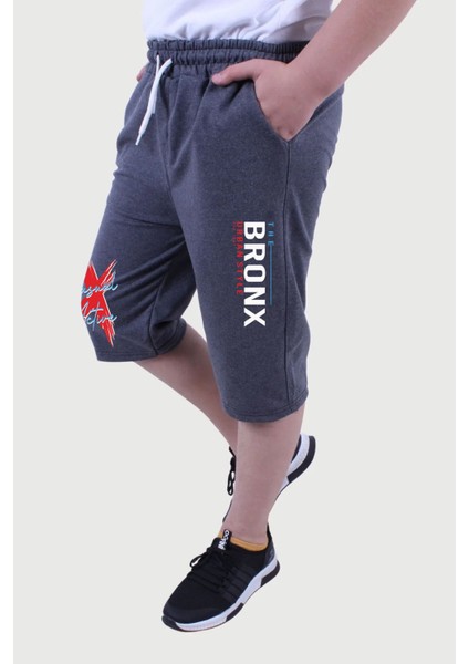 Bronx Urban Style Yazı Baskılı, Erkek Çocuk Kapri&şort