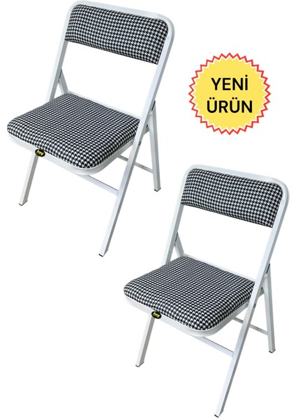 Hey 2'li Katlanır Kamp Sandalyesi Piknik Sandalyesi Kazayağı Beyaz