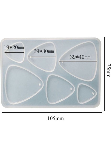 Epoksi Silikon Kalıp Çoklu Anahtarlık Üçgen Oval Delikli Kolye Küpe Kalıbı fiyatları