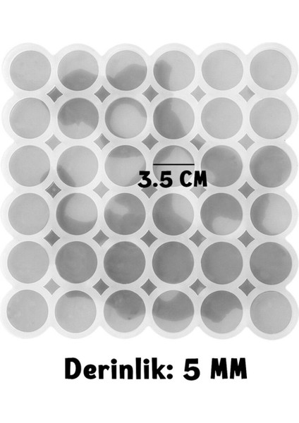 Epoksi Silikon Kalıp Çoklu Yuvarlak Anahtarlık Kolye Küpe Kalıbı 3.5 cm 36 Lı modelleri