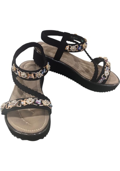 Orijinal Guja 121-4 Ortopedik Dolgu Topuklu Taşlı Bayan Sandalet modelleri