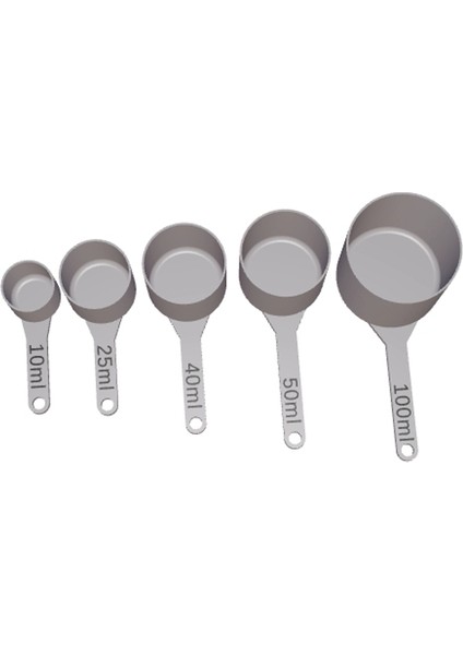 5’li Ölçü Kaşığı Seti - 3D Baskı Mutfak Ölçüm Aparatı (10-100 Ml)