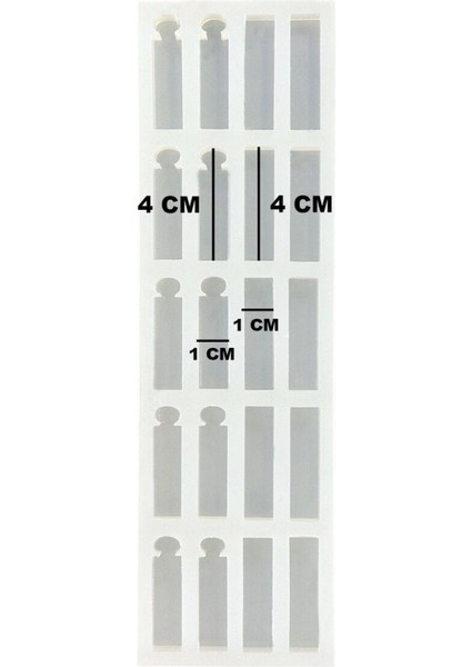 Epoksi Çoklu Silikon Kalıp I ve I Harfi Anahtarlık Reçine Seri Döküm Kalıbı 4 cm 10 Lu