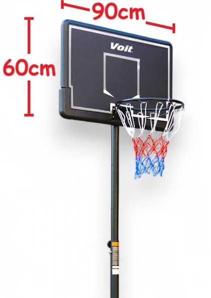 002E Ayaklı Basketbol Potası Yüksekliği Ayarlanabilir, Tekerlekli Taşınabilir