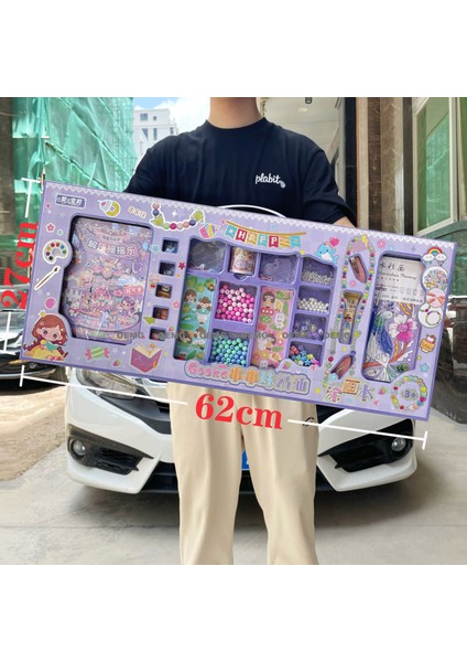 Yeni Çocuk Dıy Üç Boyutlu Sessiz Kitap Goo Kart Çıkartmaları Suluboya Boyama Seti El Kitabı Kız Oyuncakları Büyük Hediye Kutusu (Yurt Dışından)