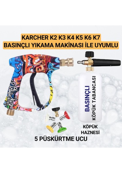 Karcher K Serisi Ile Uyumlu 5 Nozzle Set Basınçlı Araç Yıkama Tabancası Seti Basınçlı Yıkama Makinesi Bear