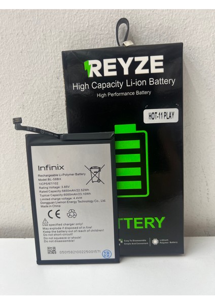 Reyze Infinix HOT-11PLAY BL-58BX Batarya