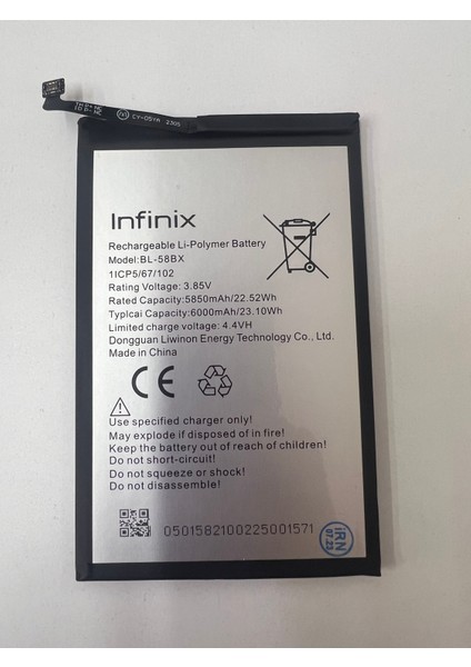Reyze Infinix HOT-11PLAY BL-58BX Batarya fiyatları