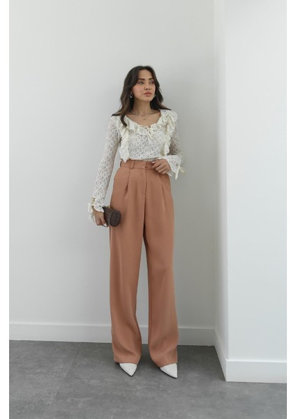 Somon Dökümlü Palazzo Pantolon modelleri