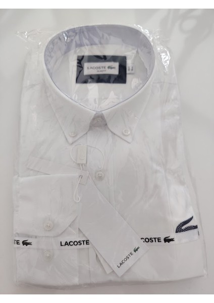 Erkek Slim Fit Düğmeli Yaka Beyaz Gömlek fiyatları