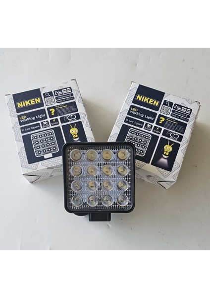 Nıken Çalışma Lambası 16 Ledli Kare