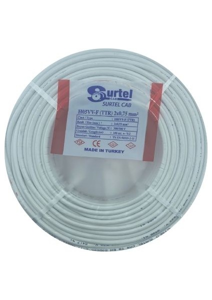Surtel 2x0,75 Ttr 100 mt