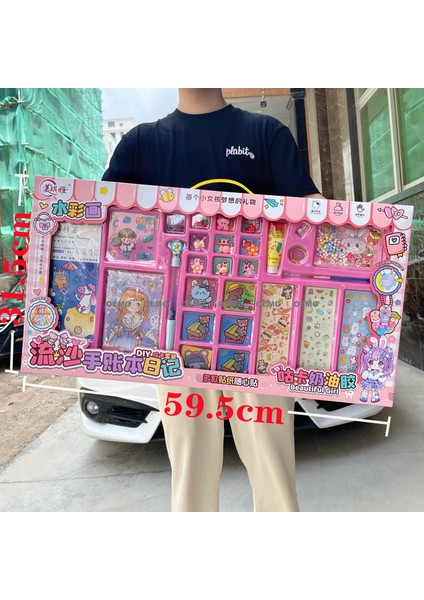 Yeni Çocuk Dıy Üç Boyutlu Sessiz Kitap Goo Kart Çıkartmaları Suluboya Boyama Seti El Kitabı Kız Oyuncakları Büyük Hediye Kutusu (Yurt Dışından)