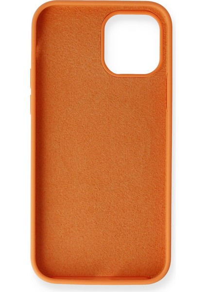 Iphone 12 Mini Kılıf Magneticsafe Lansman Silikon Kapak - Koyu Turuncu Bstmy