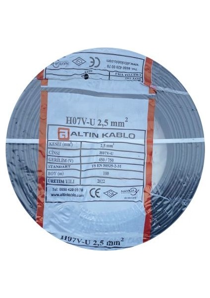 2,5 Nya Kablo Altın 1mt