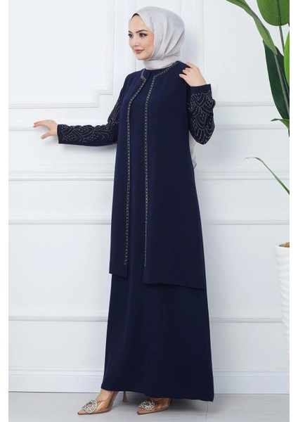 Kolu Taşlı Büyük Beden Anne Elbisesi fiyatları