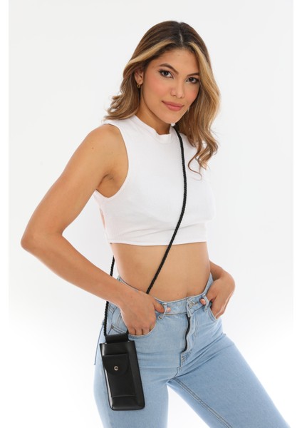 Siyah Düz Ip Telefon Kabı