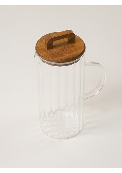 Carle Borosilikat Cam Akasya Kapaklı Sürahi (1300 Ml)