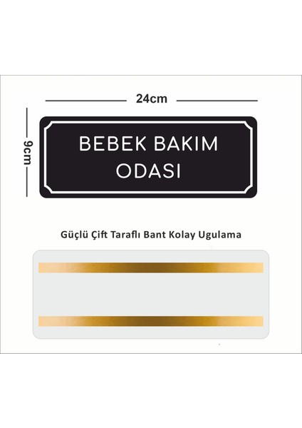 Bebek Bakım Odası - Ofis Departman Kapı Isimliği, Yönlendirme Levhası 24X9 cm 4mm fiyatları