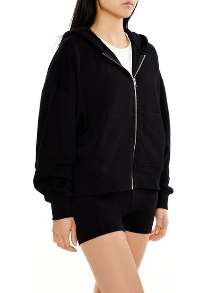 Kapüşonlu Fermuarlı Sweatshirt