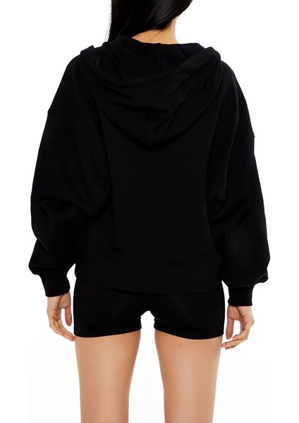 Kapüşonlu Fermuarlı Sweatshirt